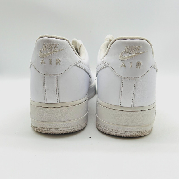 Nike Air Force 1 x Supreme Mens 10.5 White Leather Red Box Logo CU9225-100 Shoes - Picture 6 of 11